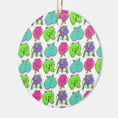 Farbenfrohe Hamster-Hintern-Muster Keramik Ornament (Links)