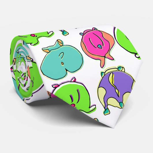 Farbenfrohe Hamster-Hintern-Muster Krawatte (Gerollt)