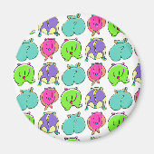 Farbenfrohe Hamster-Hintern-Muster Magnet (Vorne)