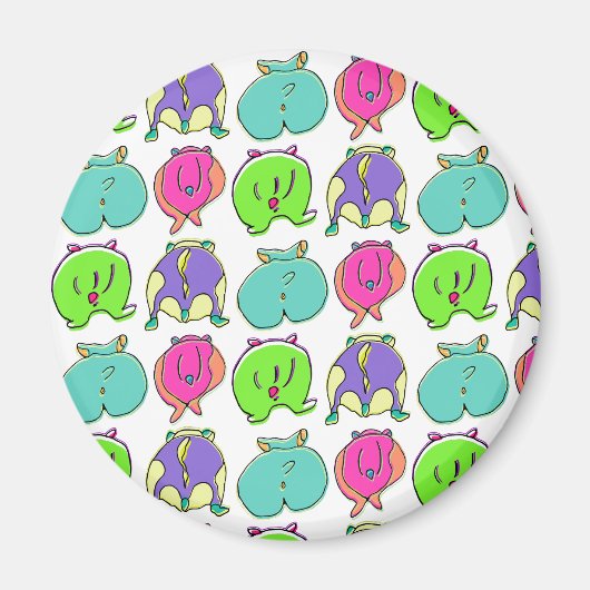 Farbenfrohe Hamster-Hintern-Muster Magnet (Vorne)