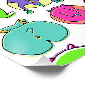 Farbenfrohe Hamster-Hintern-Muster Poster (Ecke)