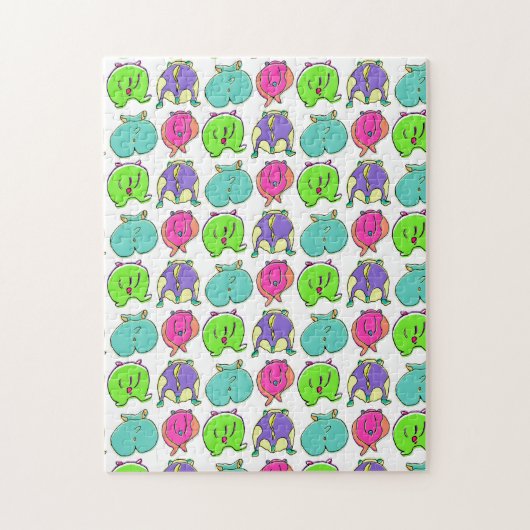 Farbenfrohe Hamster-Hintern-Muster Puzzle (Vertikal)