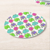 Farbenfrohe Hamster-Hintern-Muster Runder Pappuntersetzer (Angewinkelt)
