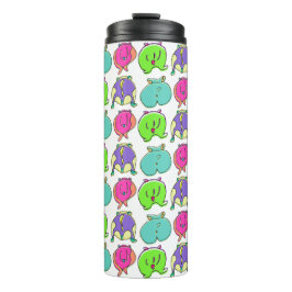 Farbenfrohe Hamster-Hintern-Muster Thermosbecher