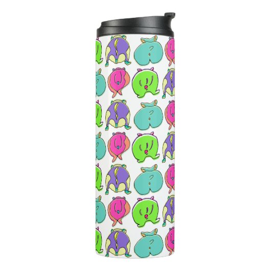 Farbenfrohe Hamster-Hintern-Muster Thermosbecher (Nach links gedreht)