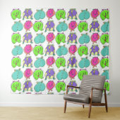 Farbenfrohe Hamster-Hintern-Muster Wandteppich (Beispiel (Horizontal))