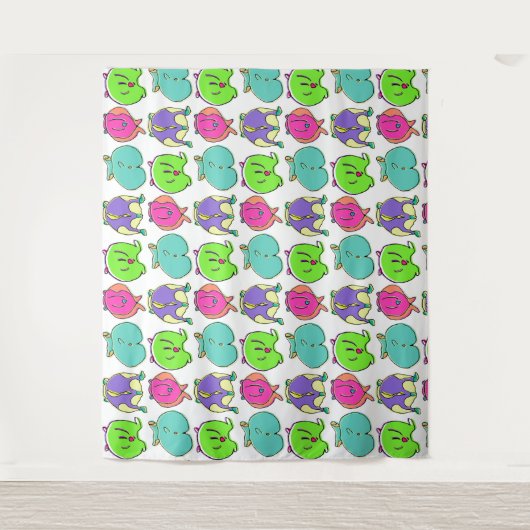 Farbenfrohe Hamster-Hintern-Muster Wandteppich (Vorderseite)