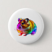Farbenfrohe Hamsterkunst Button (Vorderseite)