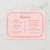 Farbenfrohe Hand Drawn Fun Hochzeitdetails Begleitkarte (Vorderseite)