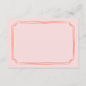 Farbenfrohe Hand Drawn Fun Hochzeitdetails Begleitkarte (Rückseite)