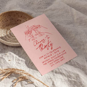 Farbenfrohe Hand gezeichnet Jubel auf 30. Geburtst Einladung