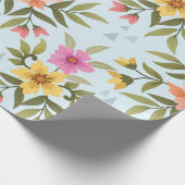 Farbenfrohe Hand Zeichnend Blume Geschenkpapier (Ecke)
