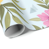 Farbenfrohe Hand Zeichnend Blume Geschenkpapier (Rolleneckpunkt)