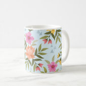 Farbenfrohe Hand Zeichnend Blume Kaffeetasse (VorderseiteRechts)
