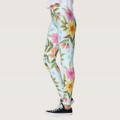 Farbenfrohe Hand Zeichnend Blume Leggings (Links)
