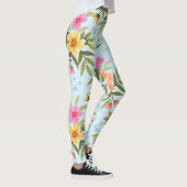 Farbenfrohe Hand Zeichnend Blume Leggings (Rechts)