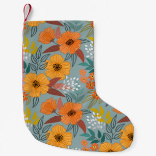 Farbenfrohe Hand zeichnend Blume nahtlos Muster Kleiner Weihnachtsstrumpf