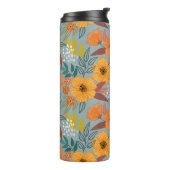 Farbenfrohe Hand zeichnend Blume nahtlos Muster Thermosbecher (Nach links gedreht)