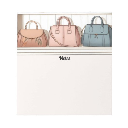Farbenfrohe Handbags Mode-Editor Notizblock (Vorderseite)