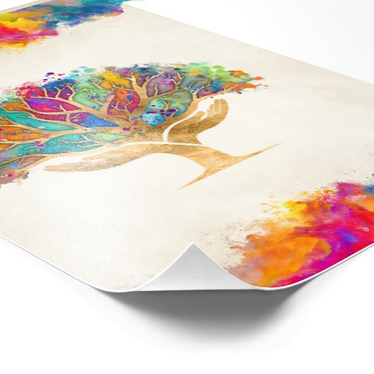 Farbenfrohe Handbaum Fotodruck (Ecke)