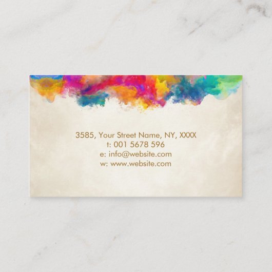 Farbenfrohe Handbaum Visitenkarte (Rückseite)