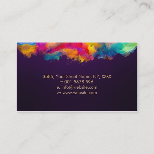 Farbenfrohe Handbaum Visitenkarte (Rückseite)