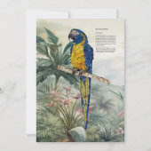 Farbenfrohe handbemalte, bläulich geätzte Maca Dankeskarte (Vorderseite)