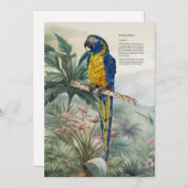 Farbenfrohe handbemalte, bläulich geätzte Maca Dankeskarte (Vorne/Hinten)