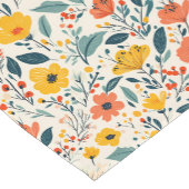 Farbenfrohe handbemalte Blume Kurzer Tischläufer (Ecke)
