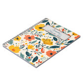 Farbenfrohe handbemalte Blume Notizblock (Linke Seite)