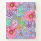 Farbenfrohe handbemalte Blume und Blätter botanisc Notizblock (Rückseite)