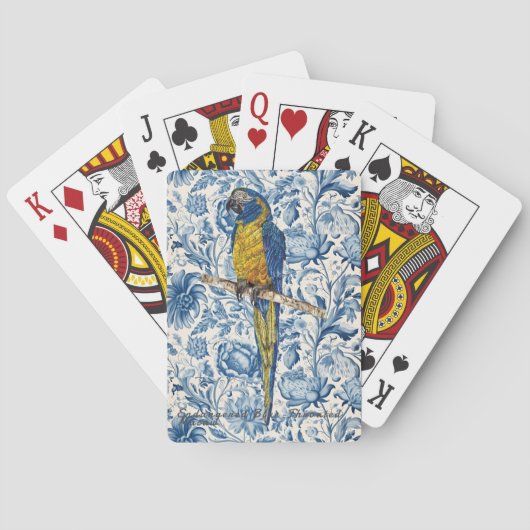 Farbenfrohe handbemalte gefährdete Ara Spielkarten (Rückseite)