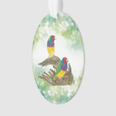 Farbenfrohe handbemalte, gefährdete Gouldian Finch Ornament (Vorderseite)