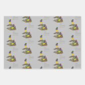 Farbenfrohe handbemalte Gouldian Finch Geschenkpapier Set (Vorderseite 3)
