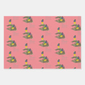 Farbenfrohe handbemalte Gouldian Finch Geschenkpapier Set (Vorderseite 2)