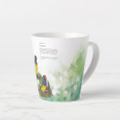 Farbenfrohe handbemalte Gouldian Finch Milchtasse (Rechte Ecke)