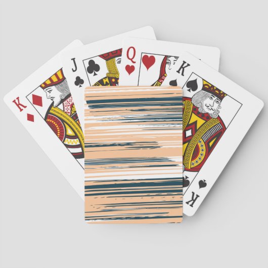 Farbenfrohe handbemalte Linien Spielkarten (Rückseite)