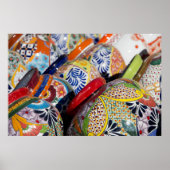 Farbenfrohe handbemalte mexikanische Keramik Poster (Vorne)