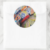 Farbenfrohe handbemalte mexikanische Keramik Runder Aufkleber (Tasche)