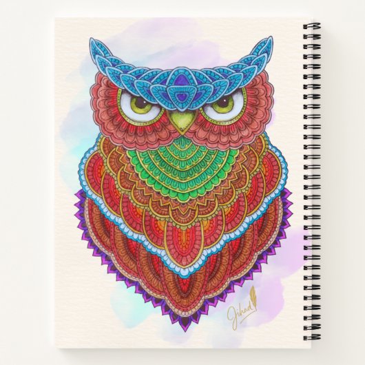 Farbenfrohe handbemalte Schale Notizblock (Rückseite)