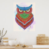 Farbenfrohe handbemalte Schale Poster (Küche)