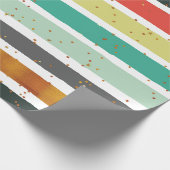 Farbenfrohe handbemalte Streifen mit goldenem Glit Geschenkpapier (Ecke)