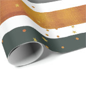 Farbenfrohe handbemalte Streifen mit goldenem Glit Geschenkpapier (Rolleneckpunkt)