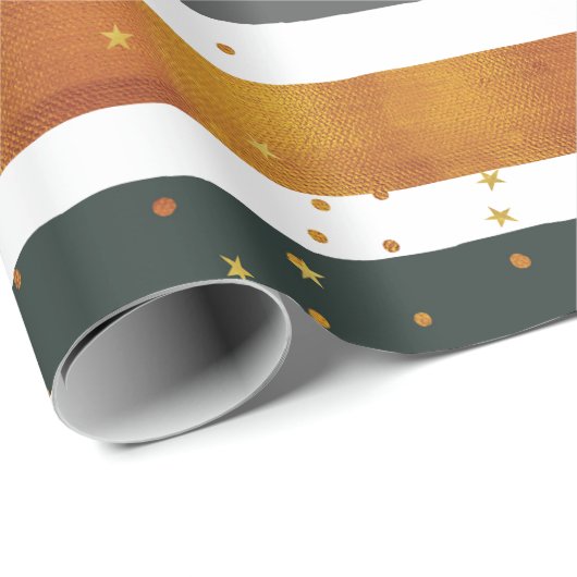 Farbenfrohe handbemalte Streifen mit goldenem Glit Geschenkpapier (Rolleneckpunkt)