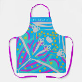 Farbenfrohe Handdämmerung Art Rosa Gelb Blau Weiß Schürze (Vorderseite)