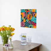 Farbenfrohe HandDrawn Moderne Lounge Art 3 Foliendrucke (Ablage(Küche))