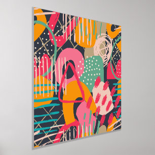 Farbenfrohe HandDrawnZeitgenössische Grunge Art 1 Foliendrucke