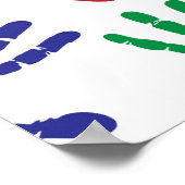 Farbenfrohe Handdruckbücherposter Poster (Ecke)