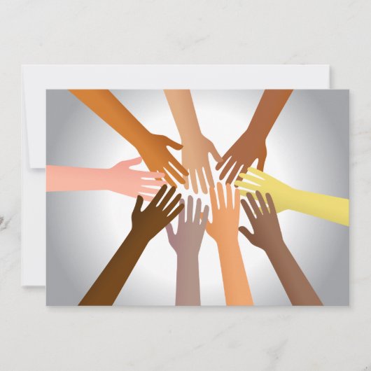 Farbenfrohe Hände Einladung (Vorderseite)