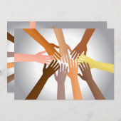 Farbenfrohe Hände Einladung (Vorne/Hinten)